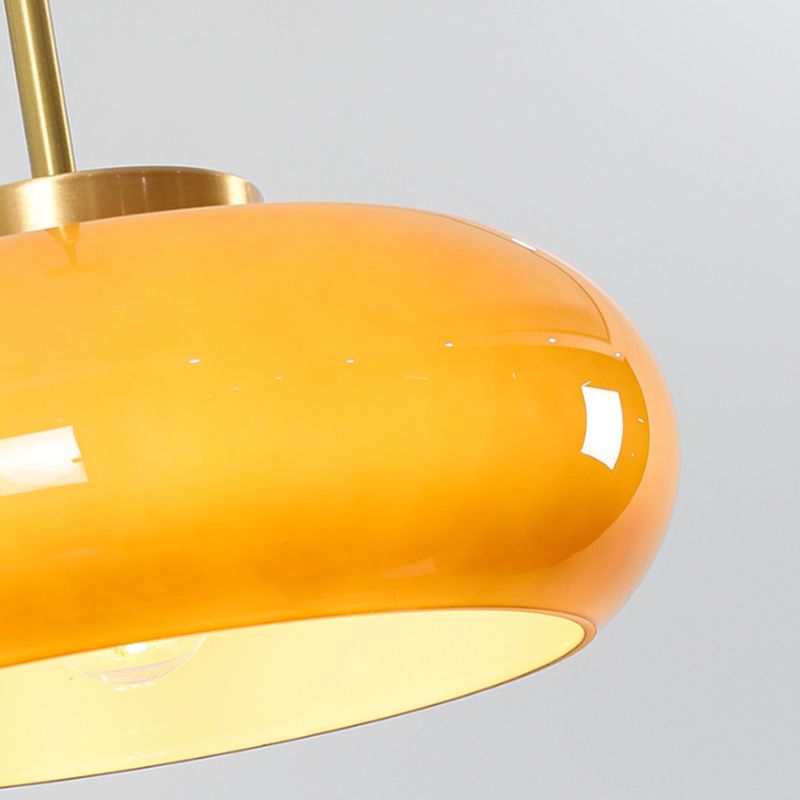 Modern Ceiling Lamp Household Flush Mount Light Fixture with Colorful Glass Shade