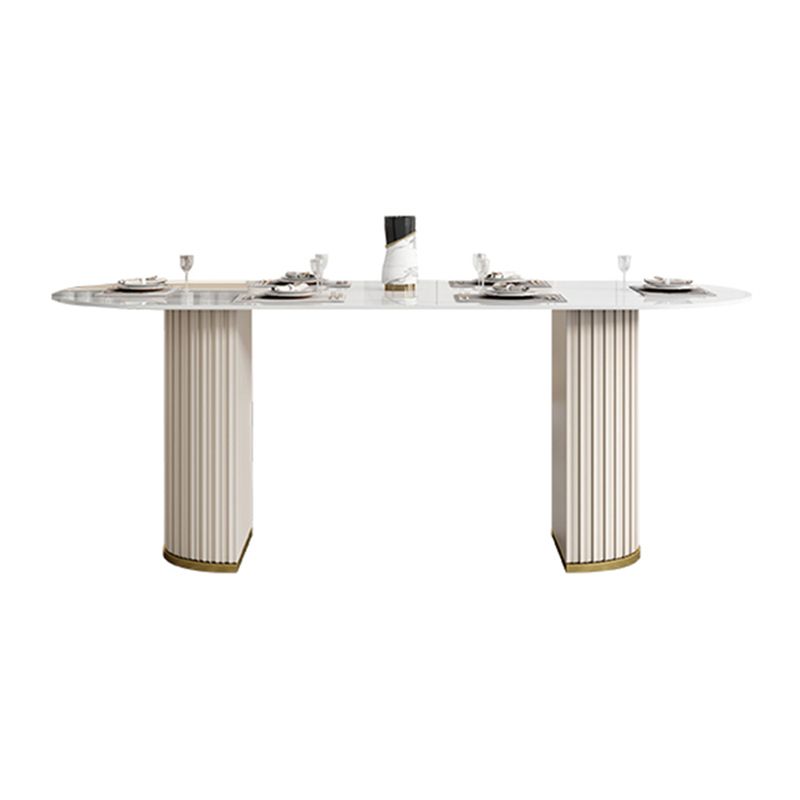 Glam 1/4/5/6/7 Pieces Dining Set Oval Sintered Stone Dining Table Set