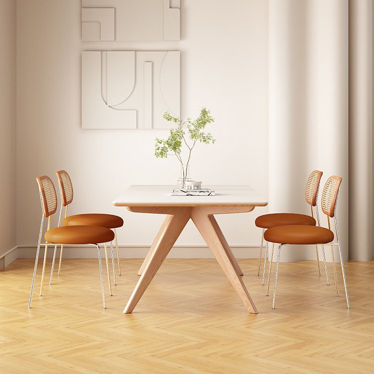 Modern Style Dining Table Stone 4 Legs Table for Dining Room