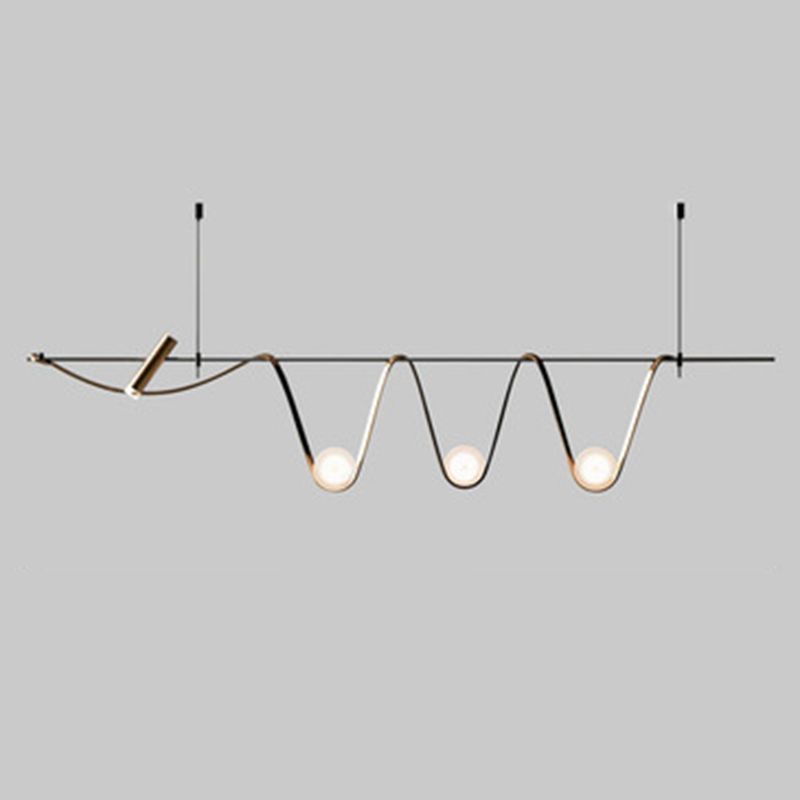 Black Metal Appeding Biling Light LED Linear Linear Lampade per isola per sala da pranzo