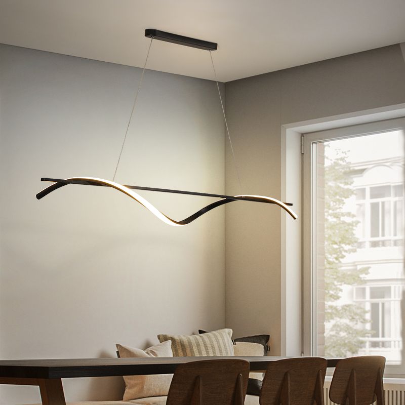 Modern Style Linear Shape Island Light Metal 1 Light Island Lighting Fixture