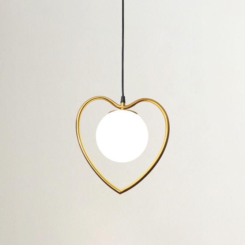 Orso/amorevole cornice cardiaco Pendulum Light Modernista Metallic a testa singola Kit lampada sospesa in ottone