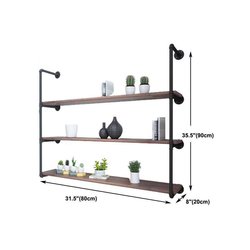 11.81"W Bookshelf Wall Mounted Industrial Style Bookcase for Home Office