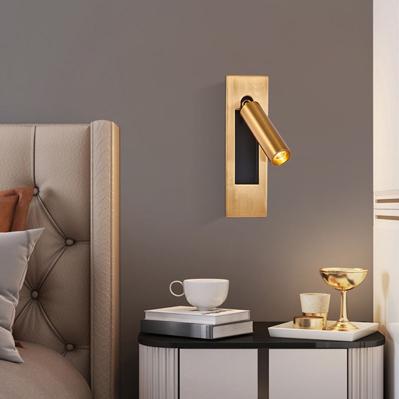 Modern Style Cylinder Shade Wall Lamp Metal 1 Light Sconce Light for Bedroom