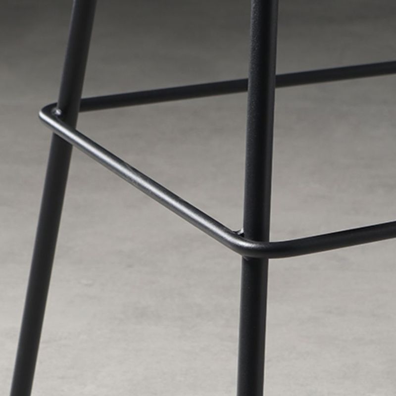 Faux Leather Dining Stools Contemporary Armless Bar Stools with Metal Base