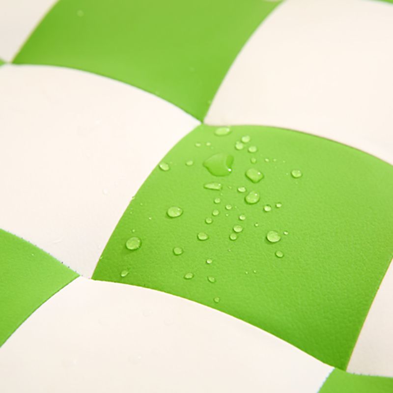 Modern Round Pouf Check Pattern Water Resistant Pouf for Home Decor