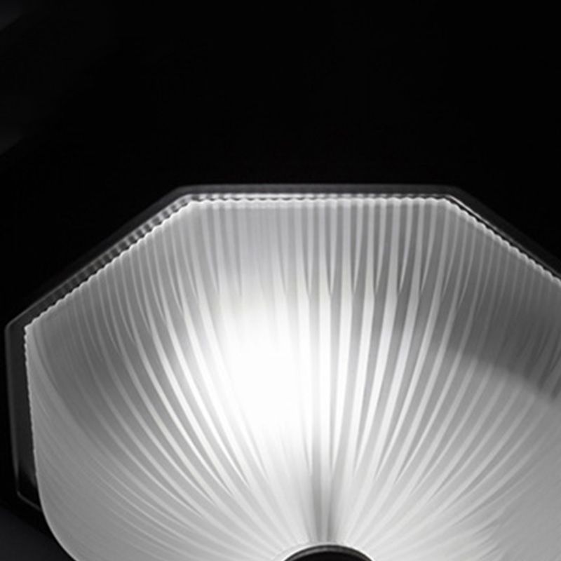 12" Wide Hexagon Flush Mount Classic Glass Flush Ceiling Light in Black