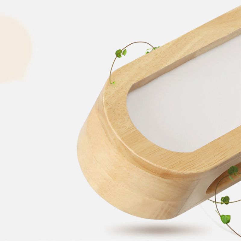 Langwerpige badkamer ijdelheid spiegellamp houten led LED Noordse wandmontage licht in beige