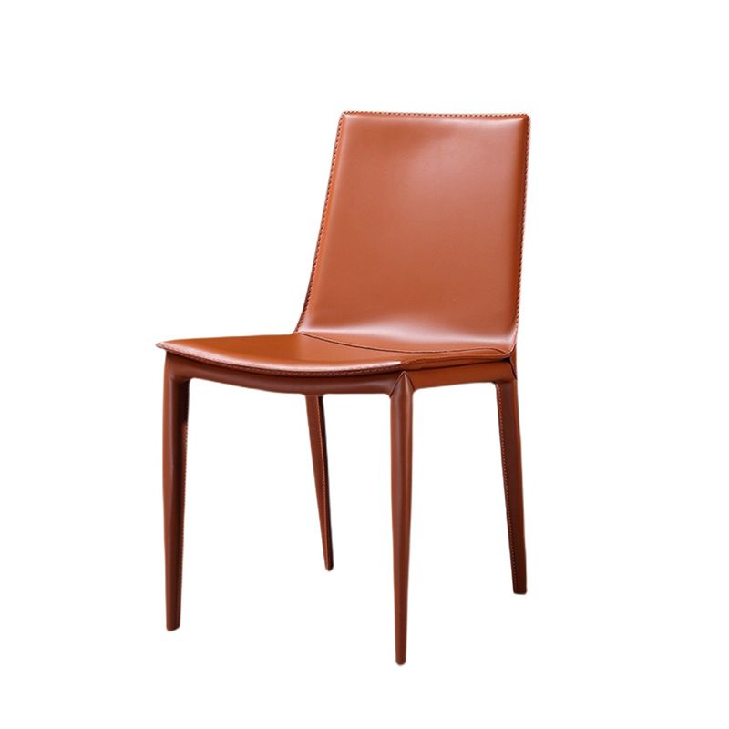 Glam Dining Room Side Chairs Leather Armless Dining Chairs for Home