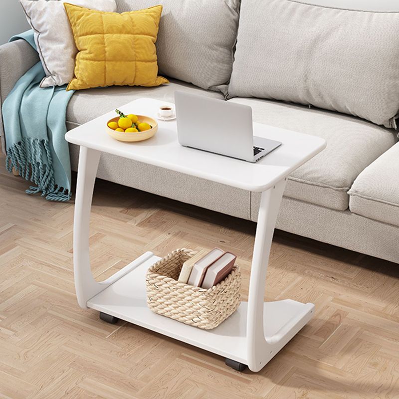 25.59" Tall Contemporary Style Coffee Cocktail Table Solid Wood Coffee Table