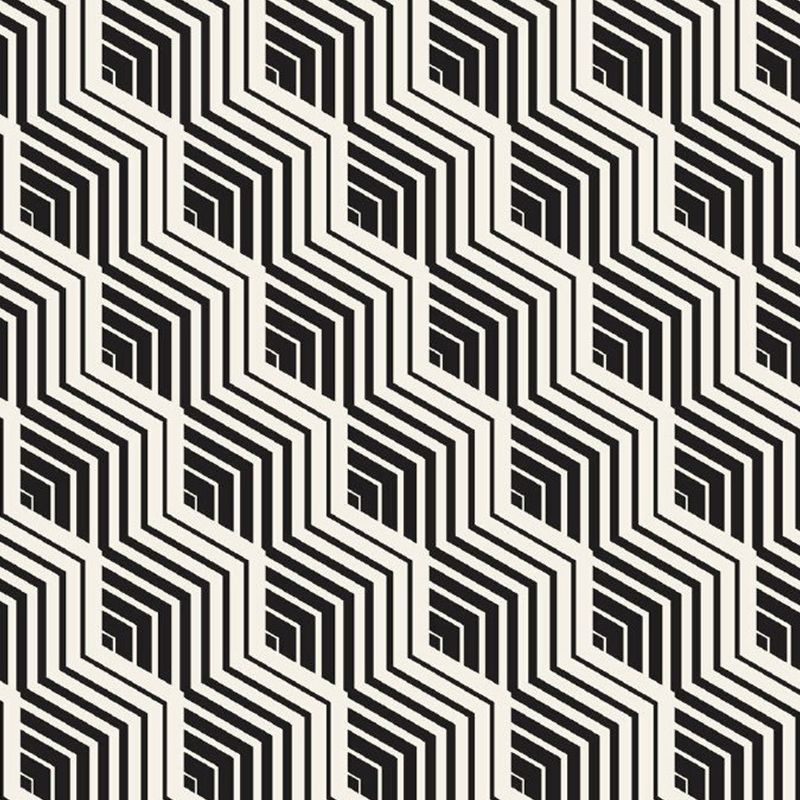 Black-White Modern Art Mural Wallpaper Whole Diagonal Chevron Pattern Wall Decor for Home