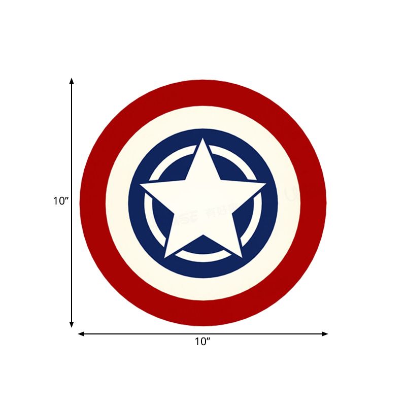 Luz de pared redonda roja y azul de la pared de la pared LED ACRYLIC ILUMINACIÓN con patrón de estrella en luz cálida/blanca