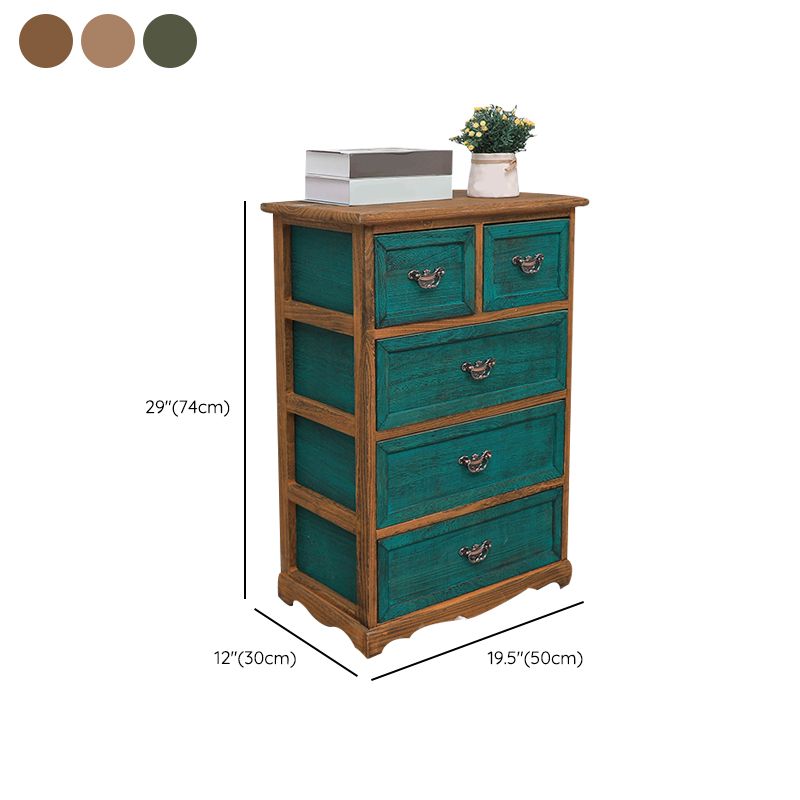 Nautical Bedroom Solid Wood Storage Chest Vertical Chest with Drawers