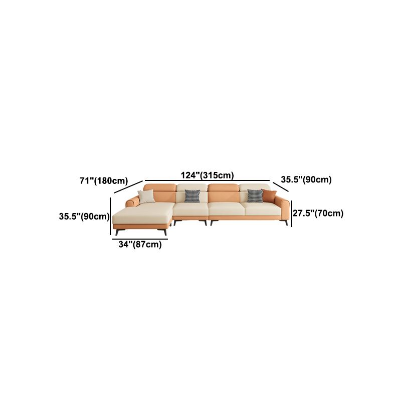 Contemporary Stain-Resistant Cream White Square Arm Faux Leather Sofa