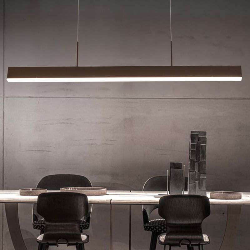 Modern Linear Shape Pendant Lighting Fixture Metal 1 Light Island Pendant Light