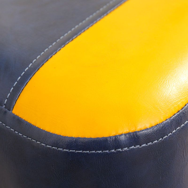 Nailhead Trim Ottoman Leather Special Shape Contrast Color Stain Resistant Ottoman