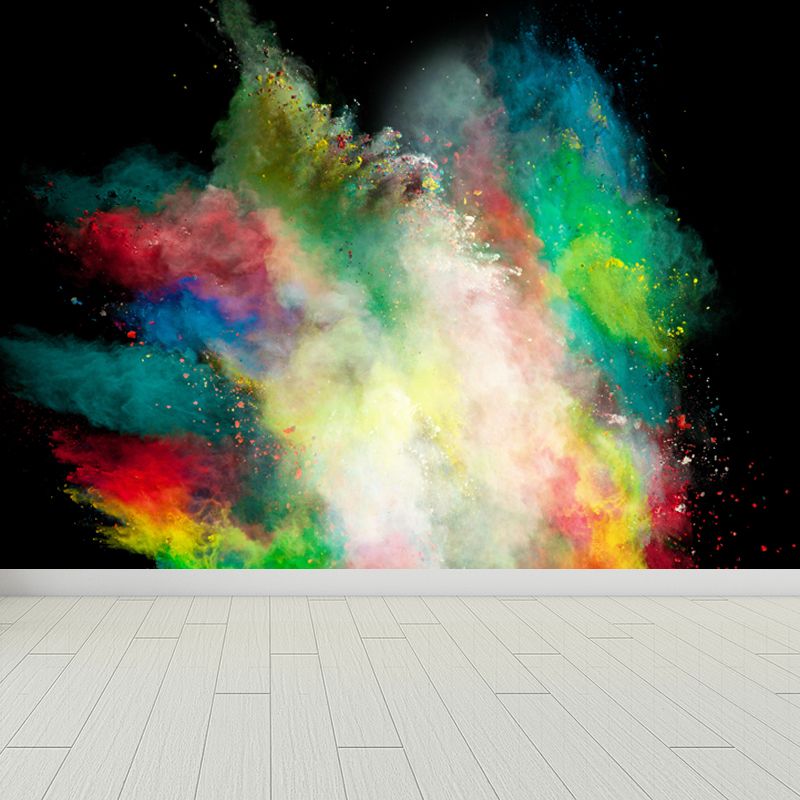 Waterproof Rainbow Explosion Wall Mural Modern Non-Woven Wall Covering, Personalized Size