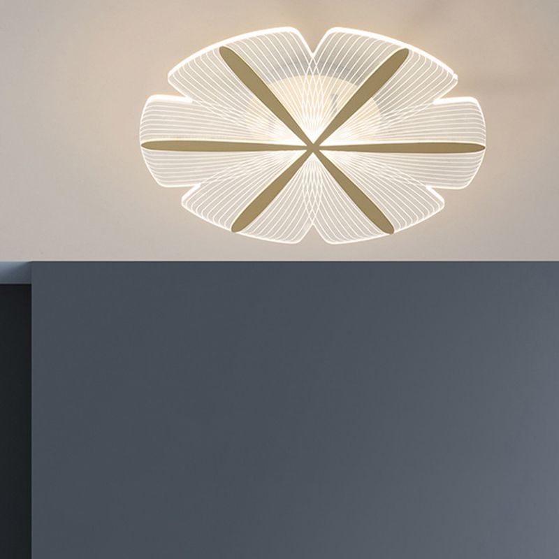 Metal Geometric Flush Mount Fixture Modern Flush Light Fixture in Clear