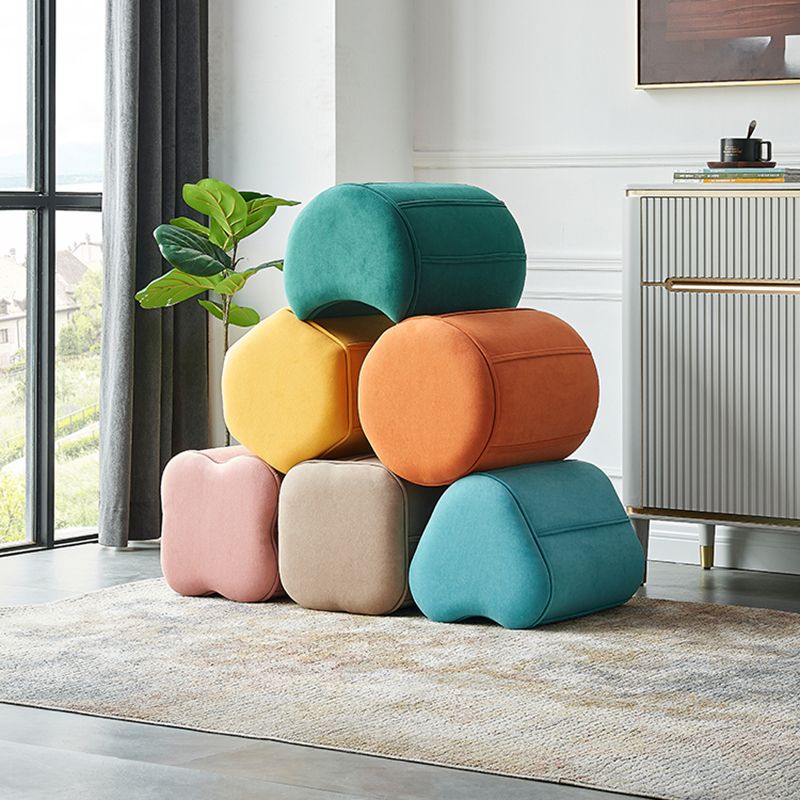 Contemporary Ottoman Solid Color Cotton Blend Standard Indoor Tear Resistant Ottoman