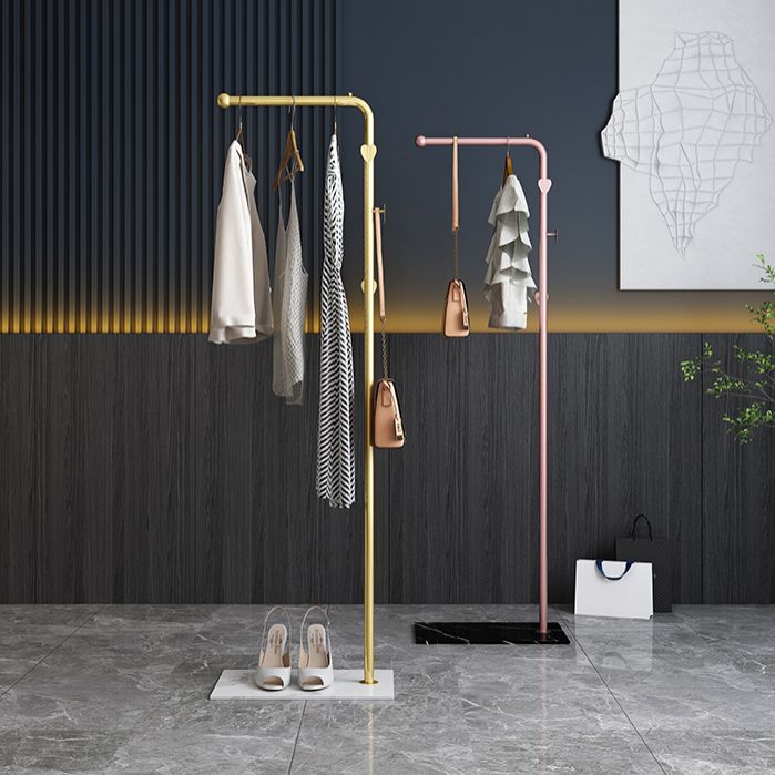 Contemporary Coat Rack Metal Framed with 3 Hooks Entry Hall Tree