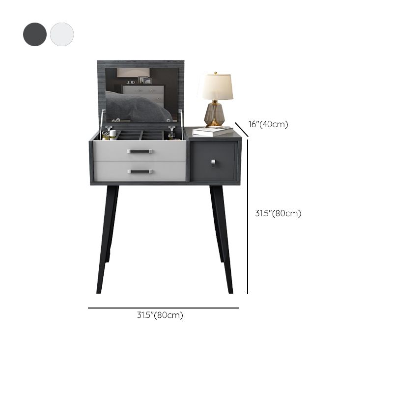 Mirror Table Dressing Table Solid Wood Make-up Vanity with Drawers