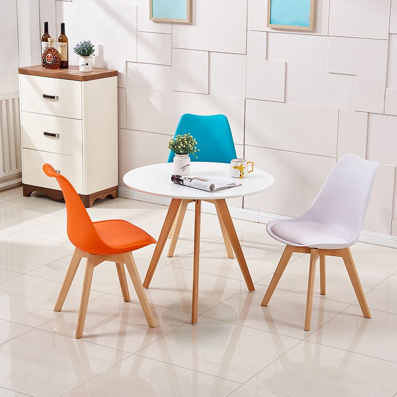 Contemporary Beech Wood Chairs Solid Back Side Kitchen Chair (Set of 4)