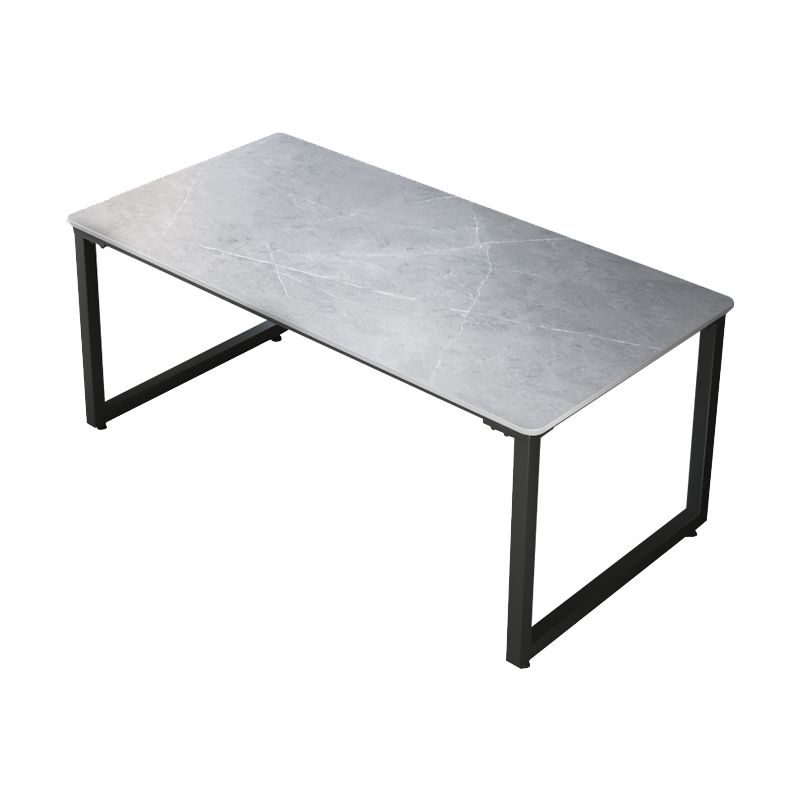Contemporary Stone Writing Desk Sled Rectangular Office Desk for Home