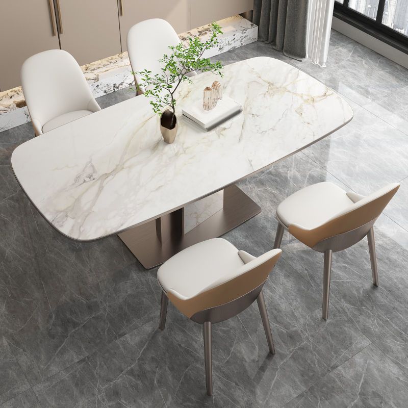 Nordic Sintered Stone Top Dining Set Rectangular 1/4/5/7 Pieces Dinette Table Set