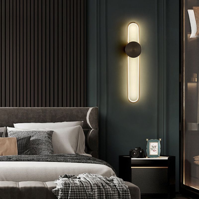 Single Modernism Golden/Black Wall Mounted Sconce LED Wall Light for Foyer