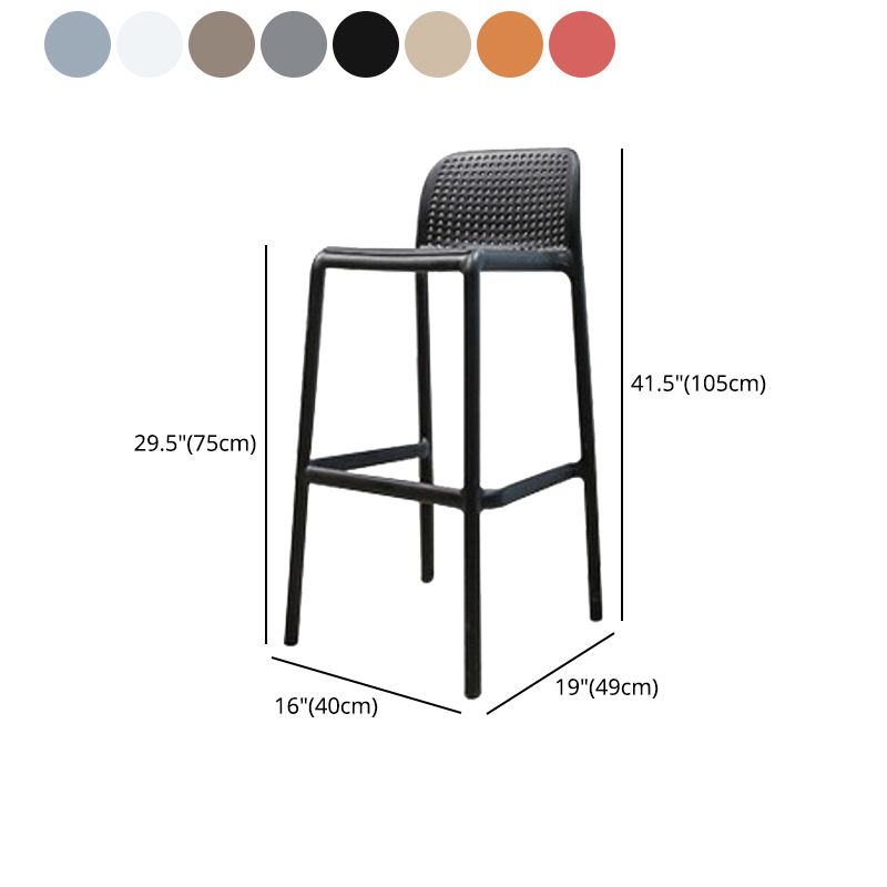 Contemporary Bar-stool Plastic Counter Bar Stool with Plastic Legs for Home
