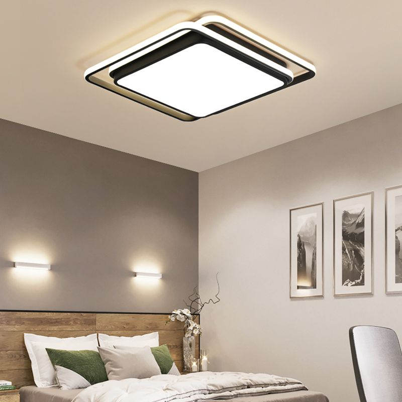 Luminaire de plafond encastré à montage encastré de simplicité noire Lumière montée au plafond de LED