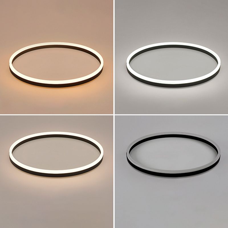 Simplicidad de bucle Ultrafino Lámpara Techo de techo de aluminio Corredor de montaje de LED de montaje en negro