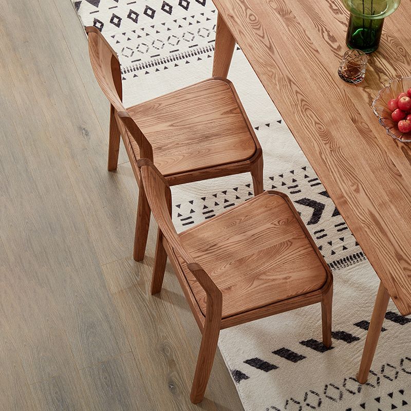 Contemporary Wood Dining Room Chairs Armless Open Back Dining Side Chair