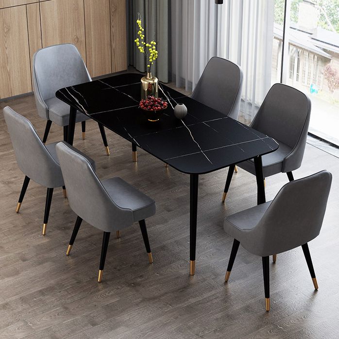 Stone Top Dining Table Contemporary Dining Table with 4 Legs