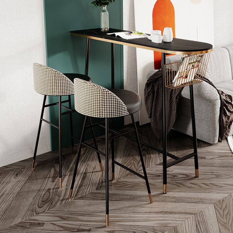 Glam 1/2/3 Pieces Pub Dining Set Living Room Metal and Stone Bar Pub Table Set