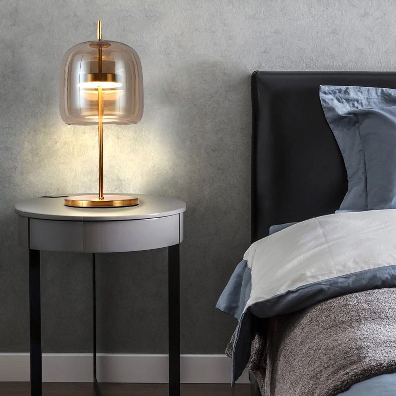 Ultra-modern Simplicity Bell Table Lamp Glass Nightstand Lamp for Bedroom