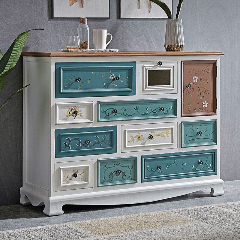 Nautical Bedroom Wooden Storage Chest Horizontal Chest with 10 Drawers