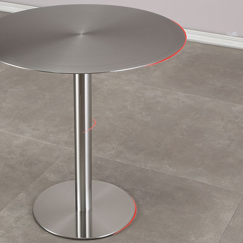 Pedestal Stainless Steel Top Cocktail Table Round Coffee Table for Living Room