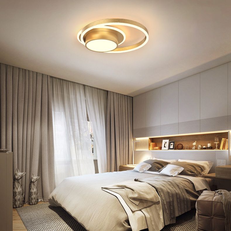 Ronde eenvoud ontwerp aluminium LED plafondlamp moderne stijl slaapkamerverlichting in goud