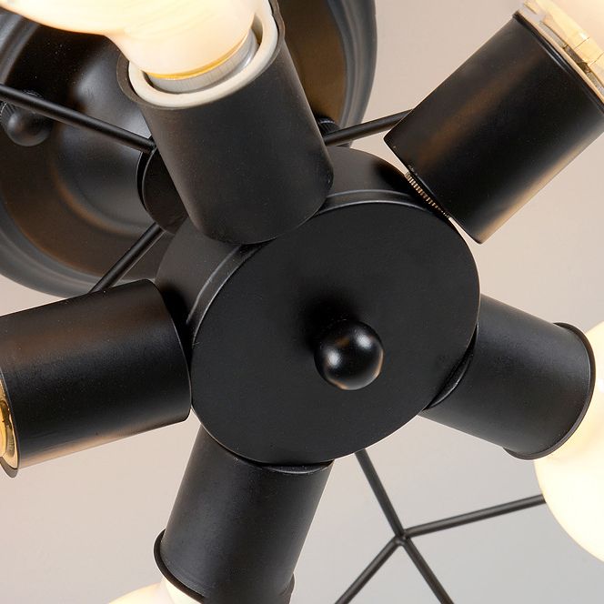 Plafonnier industriel rétro semi - encastré en fer forgé étoile pour espaces intérieurs
