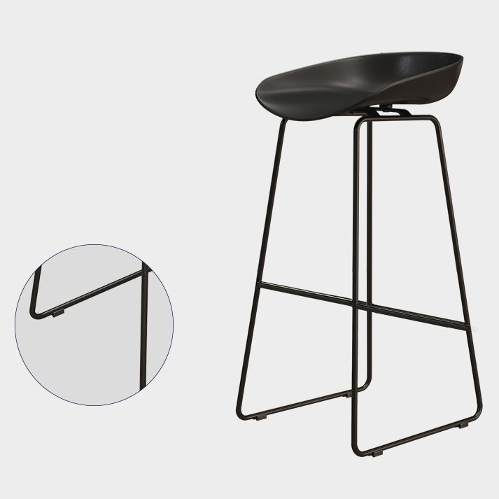 Modern Armless Backrest Counter Stool Iron Dessert Shop Bar Stool with Acrylic Seat