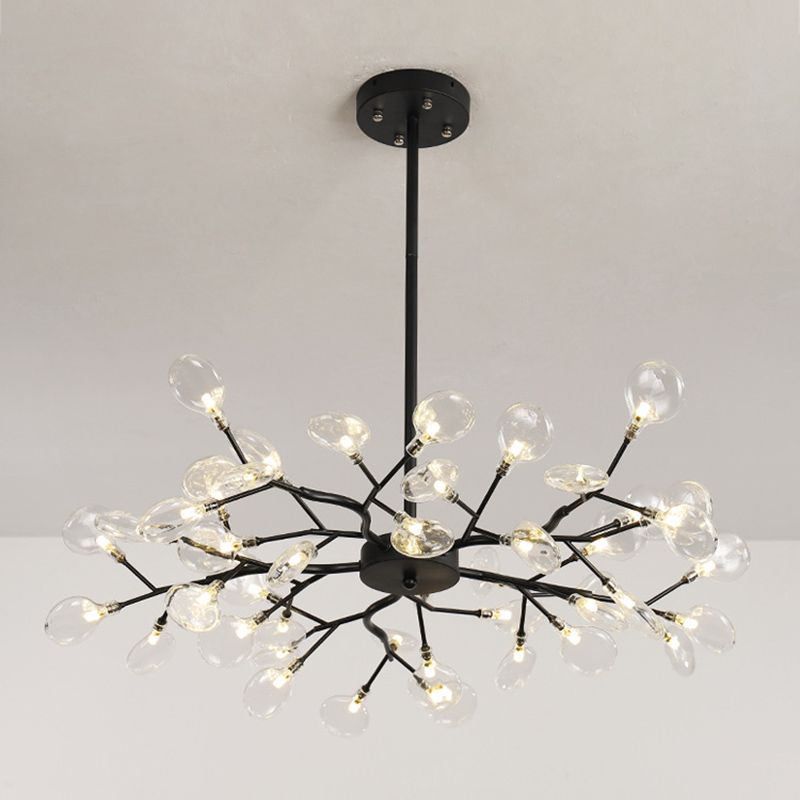 Candelera de lámpara de lámpara colgante posmoderna enchufefirlies lámpara de techo de vidrio para sala de estar