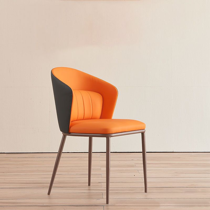 Contemporary Style Chair Armless Side Chairs with Metal Legs