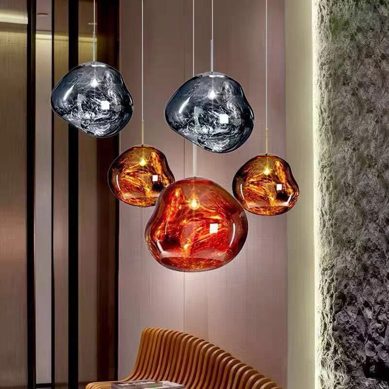 1 Light Glass Pendant Ceiling Lights Modern Orb Hanging Ceiling Lights for Dining Room