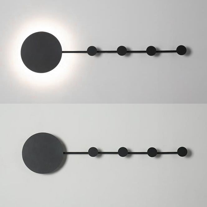 27.5"/39" Wide Black/White Round LED Wall Lamp Simplicity LED Acrylic Sconce Light Fixture in Warm/White Light with Hangers