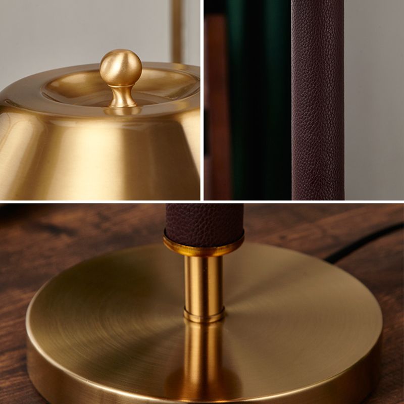Cone Shaped Night Table Lamp Minimalist Style Metal Bedroom Table Light in Black
