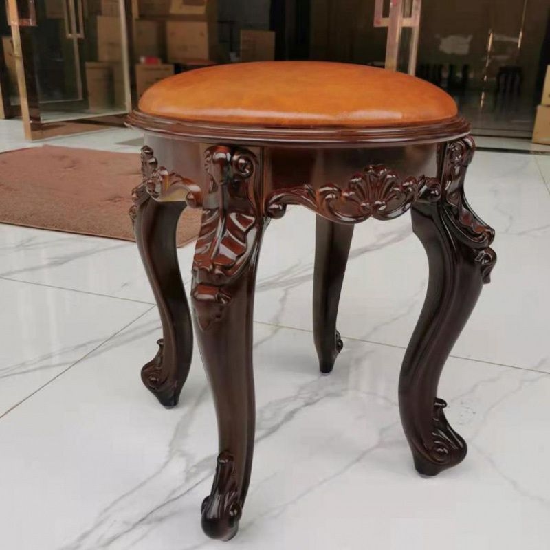 Upholstered Pouf Ottoman Pure Color Metal Frame Craving Stain Resistant Poof Stool