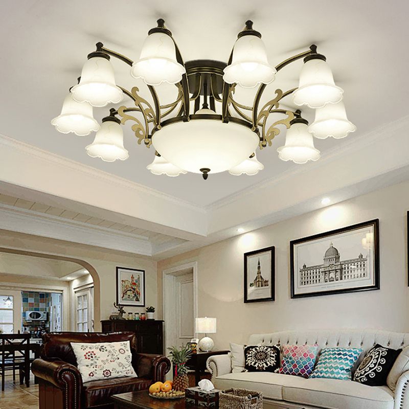 Zeitgenössische Unterputzleuchte, minimalistische Deckenleuchte mit Glasschirm für Schlafzimmer