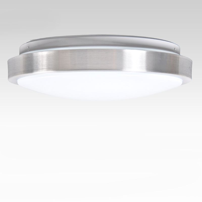 Silver Circular LED Ceiling Light in Modern Concise Style Aluminium Flush Mount with Acrylic Shade