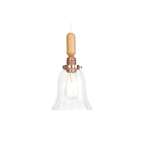 Globe/Cone/Small Bell Pendant Lighting Vintage Clear Glass 1 Licht Roségoud/Chrome hangende lamp met verstelbaar koord